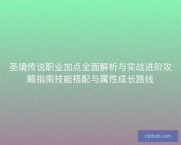 圣境传说职业加点全面解析与实战进阶攻略指南技能搭配与属性成长路线