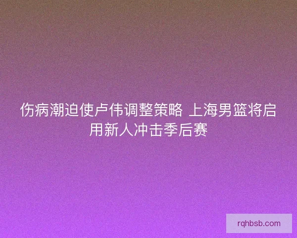 伤病潮迫使卢伟调整策略 上海男篮将启用新人冲击季后赛